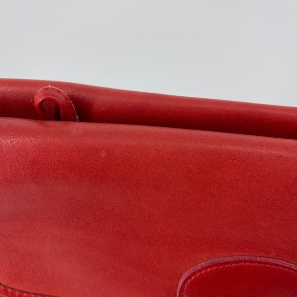 Coach Vintage Red Twin Bonnie Cashin Double Sided Red Leather Clutch HandBag - Picture 14 of 15